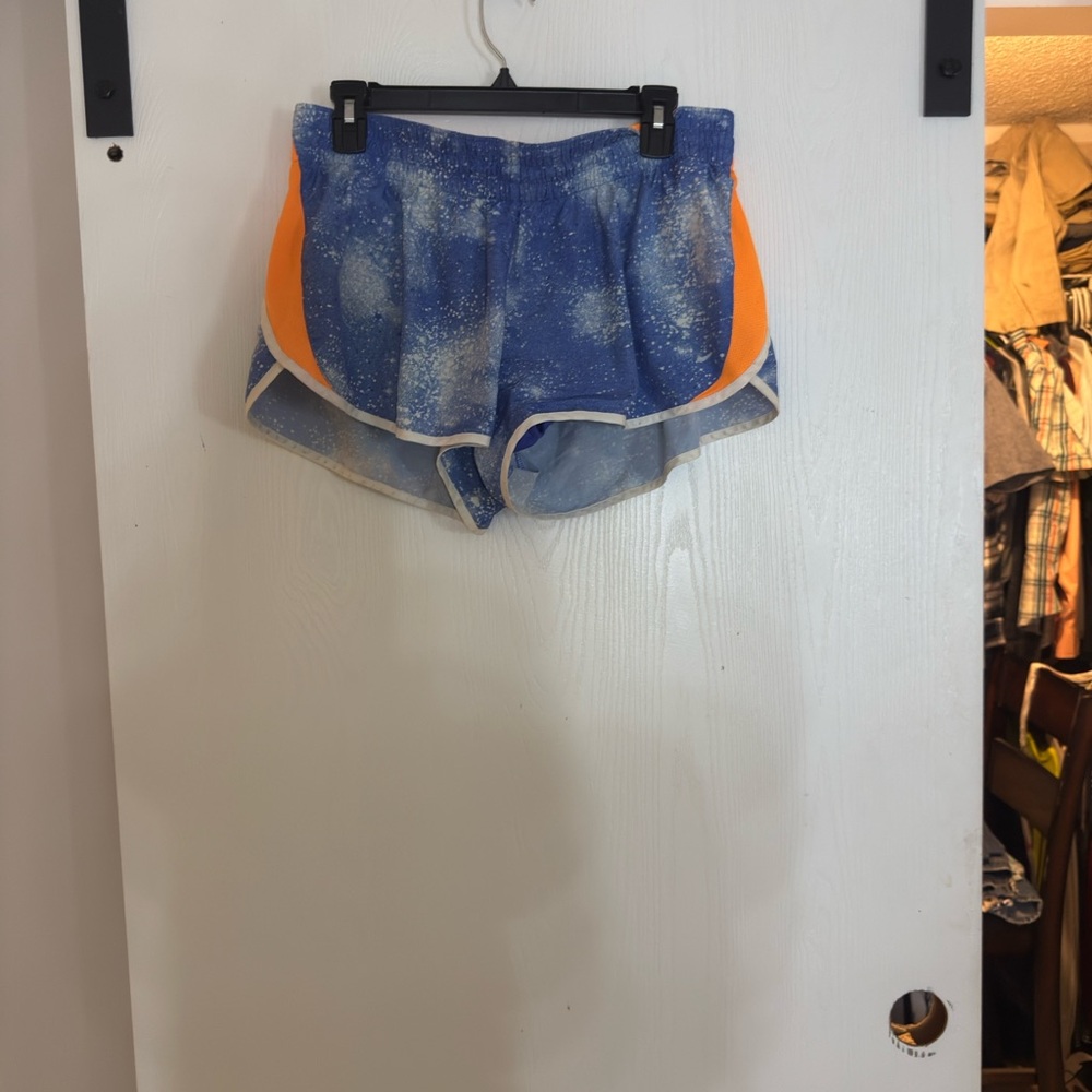 Nike Blue and Orange Athletic Shorts